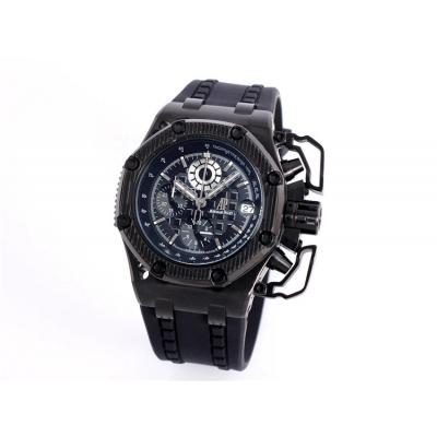 Replica  Royal Oak Japan  Quartz chronograph  Movement Mens Watch White Dial Rubber Strap A02