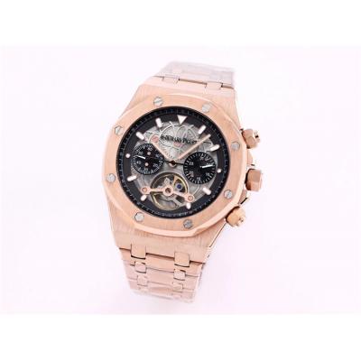 Replica Royal Oak  A21J  Automatic Movement Mens Watch Tourbillon Dial Rose Gold B A03