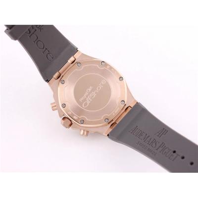 Replica  Royal Oak Japan Quartz chronograph Movement Womens Watch White Dial Rubber Strap A A04