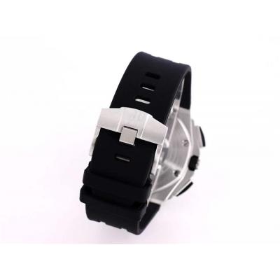 Replica  Royal Oak Japan Quartz chronograph Movement Mens Watch Black  Dial Rubber Strap B A05