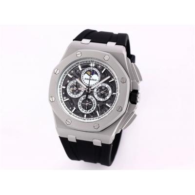 Replica  Royal Oak Japan Quartz chronograph Movement Mens Watch Skeleton Dial Rubber Strap A A06