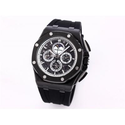 Replica  Royal Oak Japan Quartz chronograph Movement Mens Watch Skeleton Dial Rubber Strap A A06