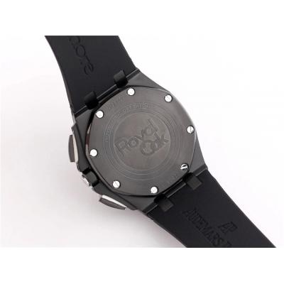 Replica  Royal Oak Japan Quartz chronograph Movement Mens Watch Skeleton Dial Rubber Strap A A06