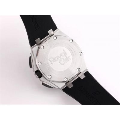 Replica  Royal Oak Japan Quartz chronograph Movement Mens Watch Skeleton Dial Rubber Strap C A06