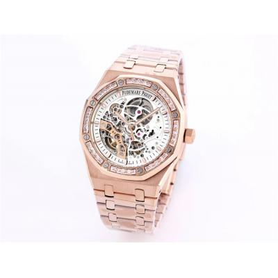 Replica Royal Oak  A21J  Automatic Movement Mens Watch Skeleton Dial Rose Gold A10