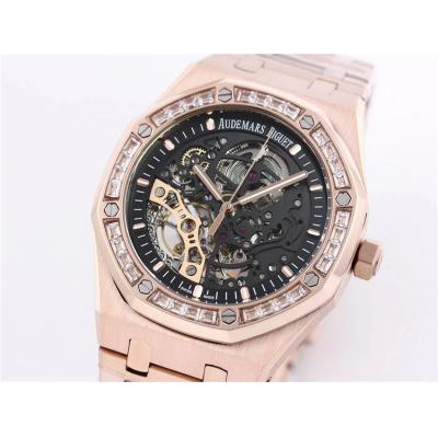 Replica Royal Oak  A21J  Automatic Movement Mens Watch Skeleton Dial Rose Gold A10