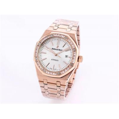 Replica Royal Oak  A21J  Automatic Movement Mens Watch White Dial Rose Gold A A11