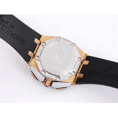 Replica  Royal Oak Japan Quartz chronograph Movement Mens Watch Black Dial Rubber Strap  A15