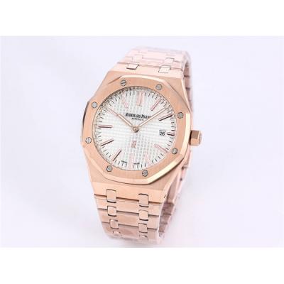 Replica Royal Oak  A21J  Automatic Movement Mens Watch White Dial Rose Gold A A18