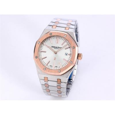 Replica Royal Oak  A21J  Automatic Movement Mens Watch Blue Dial Two Tone Rose Gold B A18