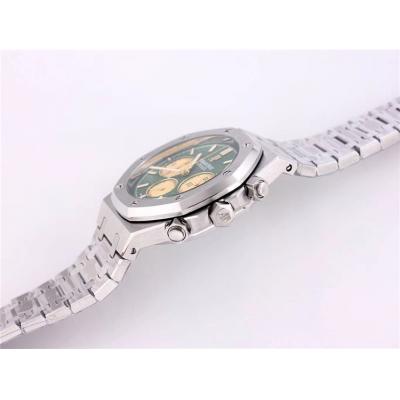 Replica  Royal Oak Japan Quartz chronograph Movement Mens Watch Green Dial Stainless steel A19