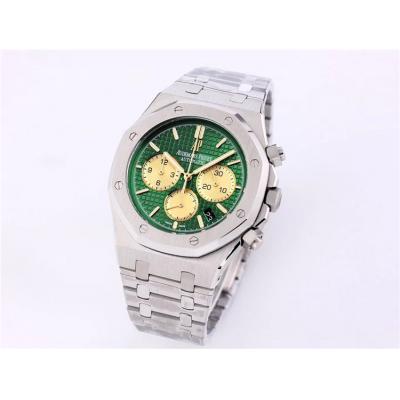 Replica  Royal Oak Japan Quartz chronograph Movement Mens Watch Green Dial Stainless steel A19