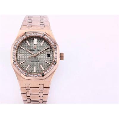 Replica Royal Oak  A21J  Automatic Movement Womens Watch Gray Dial Rose  Gold B A20