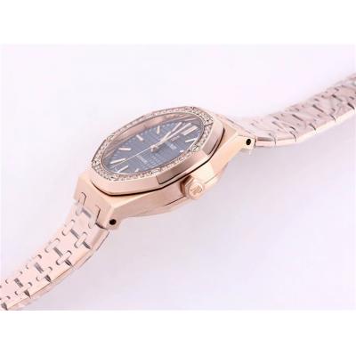 Replica Royal Oak  A21J  Automatic Movement Womens Watch Gray Dial Rose  Gold B A20