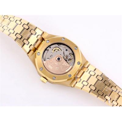 Replica Royal Oak  A21J  Automatic Movement Womens Watch Black Dial Yellow Gold C A20