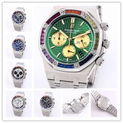 Replica  Royal Oak Japan Quartz chronograph Movement Mens Watch Green Dial Stainless steel B A24