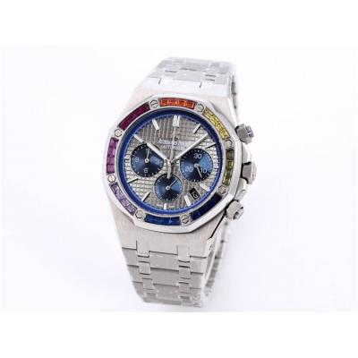 Replica  Royal Oak Japan Quartz chronograph Movement Mens Watch Green Dial Stainless steel B A24