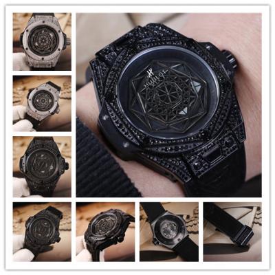 Replica Big  Bang A21J  Automatic Movement Mens Watch Skeleton Dial Rubber Strap E05