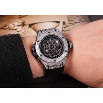 Replica Big  Bang A21J  Automatic Movement Mens Watch Skeleton Dial Rubber Strap E05