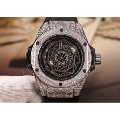 Replica Big  Bang A21J  Automatic Movement Mens Watch Skeleton Dial Rubber Strap E05