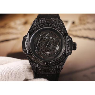 Replica Big  Bang A21J  Automatic Movement Mens Watch Skeleton Dial Rubber Strap E05