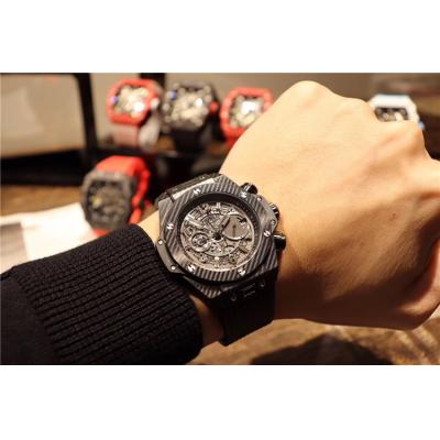 Replica Classic Fusion A21J  Automatic Movement Mens Watch Skeleton Dial Rubber Strap E14