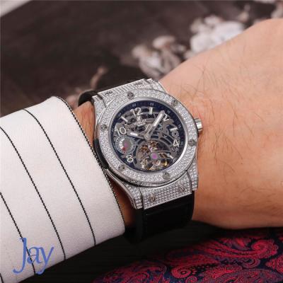 Replica Big Bang  A21J  Automatic Movement Mens Watch Skeleton Dial Leather Strap A G03