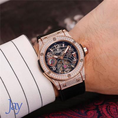 Replica Big Bang  A21J  Automatic Movement Mens Watch Skeleton Dial Leather Strap A G03