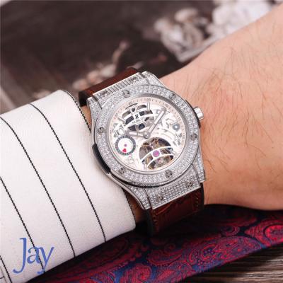 Replica Big Bang  A21J  Automatic Movement Mens Watch Skeleton Dial Leather Strap A G03