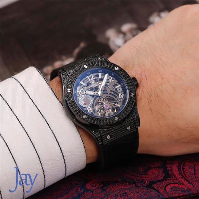 Replica Big Bang  A21J  Automatic Movement Mens Watch Skeleton Dial Leather Strap A G03