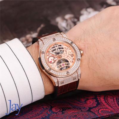 Replica Big Bang  A21J  Automatic Movement Mens Watch Skeleton Dial Leather Strap A G03