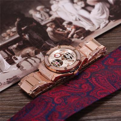 Replica Big Bang  A21J  Automatic Movement Mens Watch Skeleton Dial Rose Gold B G03