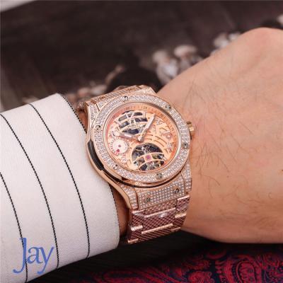 Replica Big Bang  A21J  Automatic Movement Mens Watch Skeleton Dial Rose Gold B G03