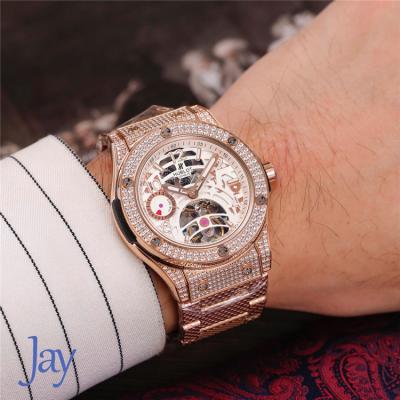 Replica Big Bang  A21J  Automatic Movement Mens Watch Skeleton Dial Rose Gold B G03