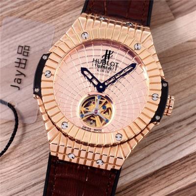 Replica Big Bang  A21J  Automatic Movement Mens Watch  Rose Gold Dial Leather Strap G04