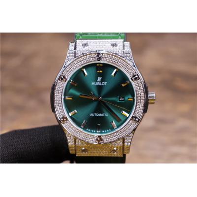 Replica Classic Fusion A21J  Automatic Movement Mens Watch Green Dial Leather Strap G06