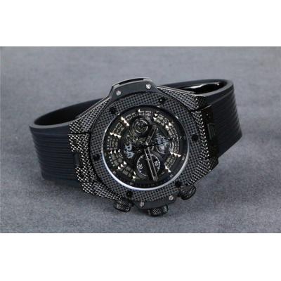 Replica Classic Fusion  Quartz chronograph Movement  Mens Watch Skeleton Dial Rubber Strap G09