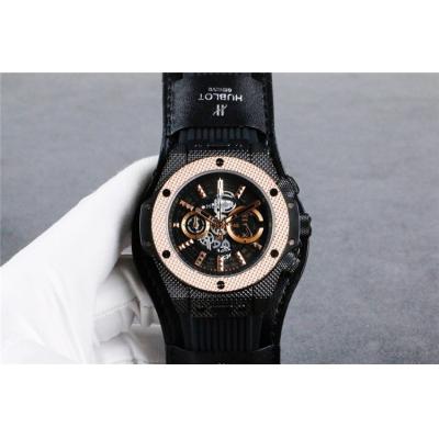 Replica Classic Fusion  Quartz chronograph Movement  Mens Watch Skeleton Dial Rubber Strap G09