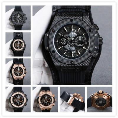 Replica Classic Fusion  Quartz chronograph Movement  Mens Watch Skeleton Dial Rubber Strap G09