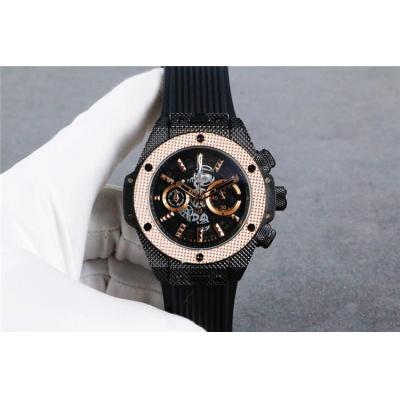 Replica Classic Fusion  Quartz chronograph Movement  Mens Watch Skeleton Dial Rubber Strap G09