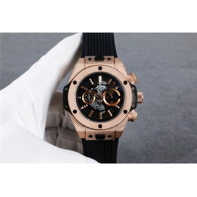 Replica Classic Fusion  Quartz chronograph Movement  Mens Watch Skeleton Dial Rubber Strap G09