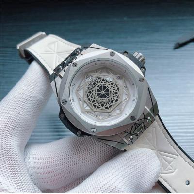 Replica Big Bang Japan  Quartz  Movement Mens Watch   Skeleton Dial Leather  Strap  G19