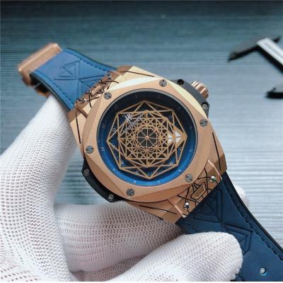 Replica Big Bang Japan  Quartz  Movement Mens Watch   Skeleton Dial Leather  Strap  G19