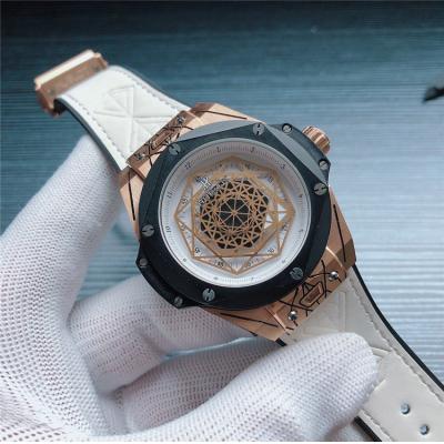 Replica Big Bang Japan  Quartz  Movement Mens Watch   Skeleton Dial Leather  Strap  G19