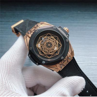 Replica Big Bang Japan  Quartz  Movement Mens Watch   Skeleton Dial Leather  Strap  G19