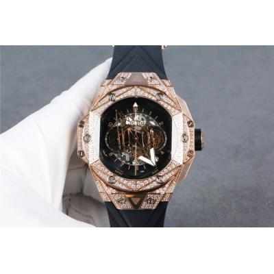 Replica Big Bang A21J  Automatic  Movement  Mens Watch   Skeleton Dial  Rubber  Strap  G20