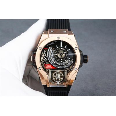 Replica Big Bang MP-09 TOURBILLON BI-AXIS  A21J  Automatic  Movement  Mens Watch  Skeleton Dial  Rubber  Strap  G23