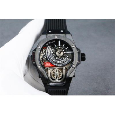 Replica Big Bang MP-09 TOURBILLON BI-AXIS  A21J  Automatic  Movement  Mens Watch  Skeleton Dial  Rubber  Strap  G23