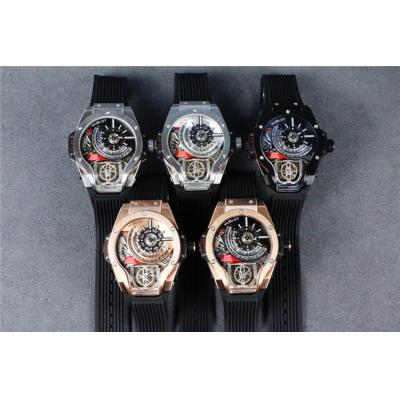 Replica Big Bang MP-09 TOURBILLON BI-AXIS  A21J  Automatic  Movement  Mens Watch  Skeleton Dial  Rubber  Strap  G23