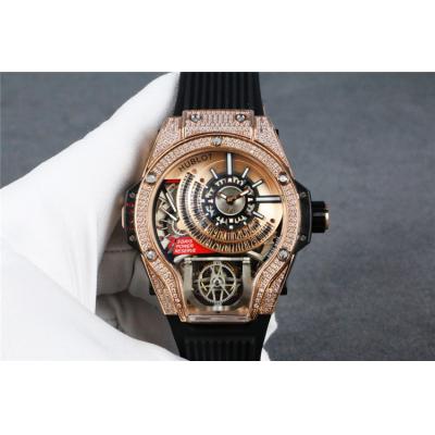 Replica Big Bang MP-09 TOURBILLON BI-AXIS  A21J  Automatic  Movement  Mens Watch  Skeleton Dial  Rubber  Strap  G24